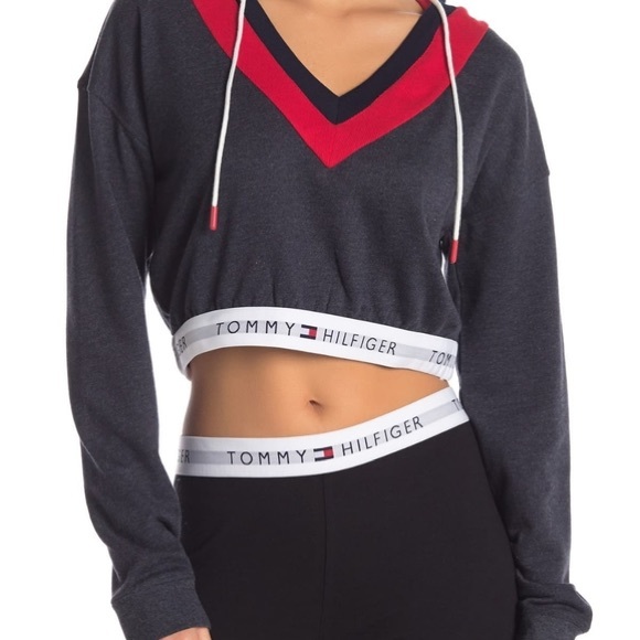 Tommy Hilfiger Tops - TOMMY HILFIGER CROPPED HOODIE